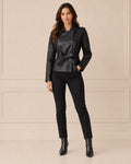 Chaqueta Martina con Cinturón – Elegancia y Estilo en Efecto Cuero