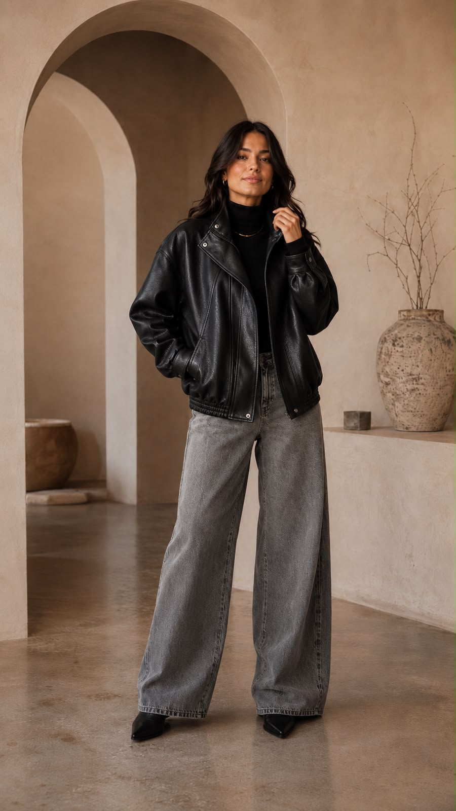 Chaqueta Brooklyn Efecto Cuero Oversize