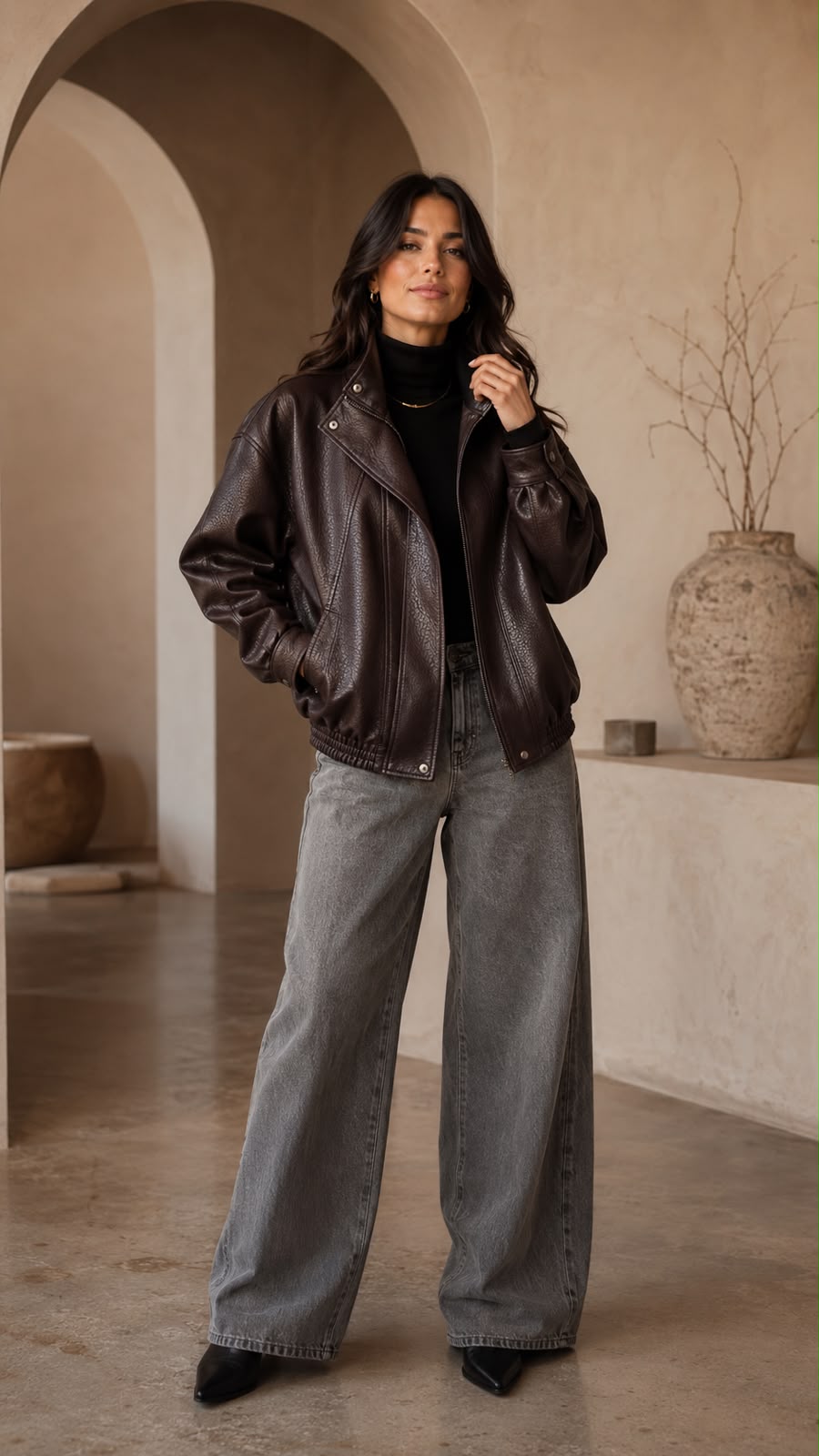 Chaqueta Brooklyn Efecto Cuero Oversize