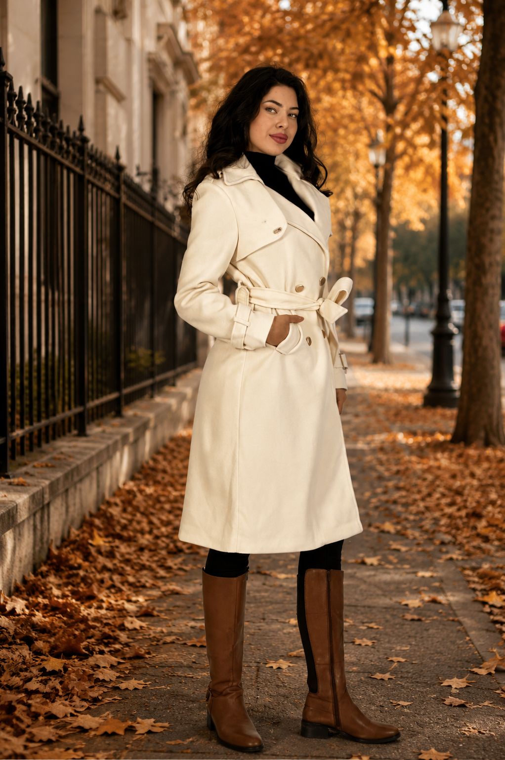 Abrigo premium en color crema